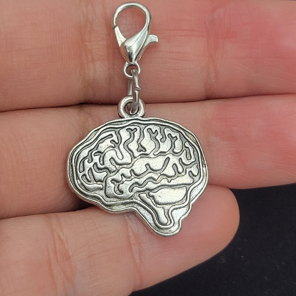 Brain charms clipon charms planner zipper pull bracelet charms clipon
